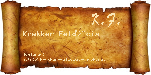 Krakker Felícia névjegykártya